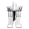 Набір столових приборів на підставці 24 предмети столовий набір на 6 персон Білий зі сріблом Lugi, фото 2