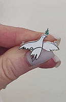 Брошка - шпилька срібна з емаллю