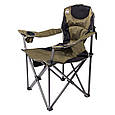 Крісло для риболовлі складне рибальський стілець 60х93х100 см зі спинкою розкладний туристичний Зелений Lugi, фото 2