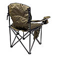 Крісло для риболовлі складне рибальський стілець 60х93х100 см зі спинкою розкладний туристичний Зелений Lugi, фото 5