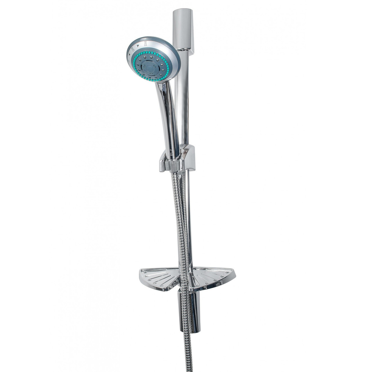 Душовий набір штанга з лійкою шлангом та мильницею Ango Н37 хром латунь, фото 1