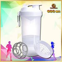 Шейкер спортивний для води та спортивного харчування SmartShake Original2GO 600ml Pure White 600ml