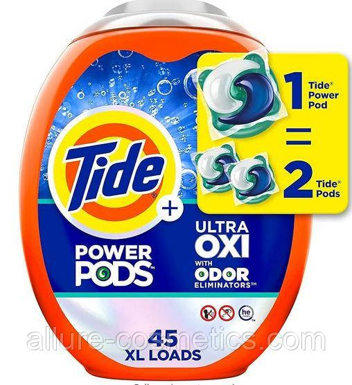 Великі капсули для прання Tide Ultra OXI POWER PODS 45 шт.