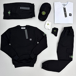 Комплект набір костюм Stone Island Стон Айленд футболка шорти світшот штани кепка спортивний чоловічий жіночій підлітк весна літо