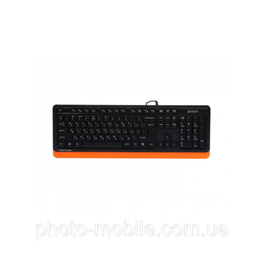 Клавіатура A4tech FKS10 Fstyler Sleek MMedia Comfort, USB, Black/Orange