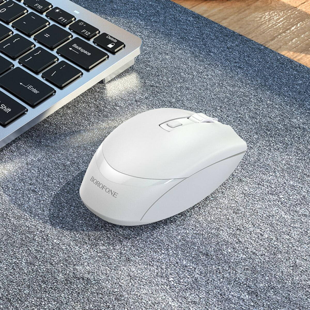 Комп'ютерна миша Borofone BG7 Platinum 2.4G business бездротова mouse White