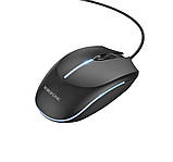 Комп'ютерна миша Borofone BG10 Soaring game luminous wired mouse Black, фото 3