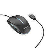 Комп'ютерна миша Borofone BG10 Soaring game luminous wired mouse Black, фото 5