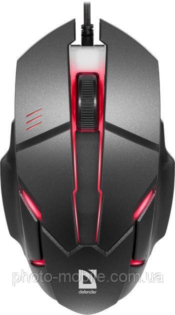 Ігрова комп'ютерна миша Defender Host MB-982, USB, оптична, 1000 dpi, 3 кнопки, 7 кольорів підсвічування, 1.8 м, Black