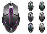 Ігрова комп'ютерна миша Defender Host MB-982, USB, оптична, 1000 dpi, 3 кнопки, 7 кольорів підсвічування, 1.8 м, Black, фото 2