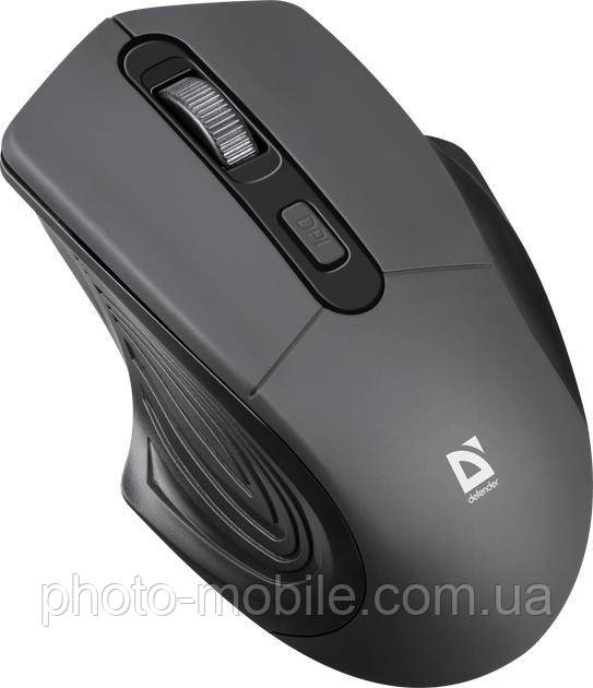 Комп'ютерна миша Defender Datum MB-345, USB, оптична, 800/1200/1600 dpi, 4 кнопки, 2xAAA, Black