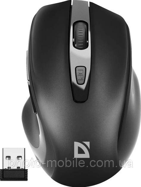 Комп'ютерна миша Defender Prime MB-053, 6D, 800-1600dpi, бездротова, silent, Black