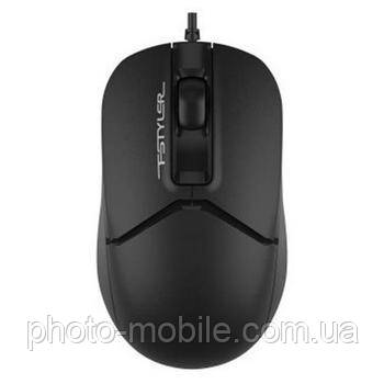 Комп'ютерна миша A4tech Fstyler FM12S, USB, оптична, безшумна, 1000 dpi, 3 кнопки, 1.5 м Black