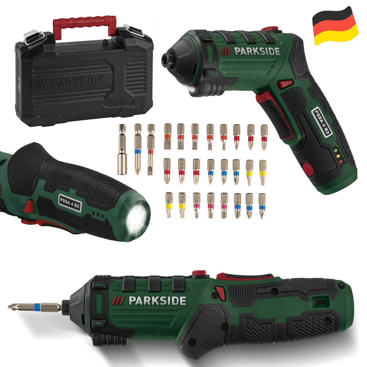 Професійна акумуляторна викрутка, шурупокрут Parkside PSSA 4 B2 (4 V, 1500 mAh, 10 Nm, Німеччина), фото 1