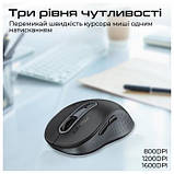 Комп'ютерна миша Promate Ken, бездротова, 800/1200/1600 dpi, Black, фото 2