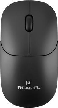 Комп'ютерна миша REAL-EL RM-311W Wireless, Black, бездротова, USB, оптична, 1000 dpi, 2 кнопки, 2xAAA