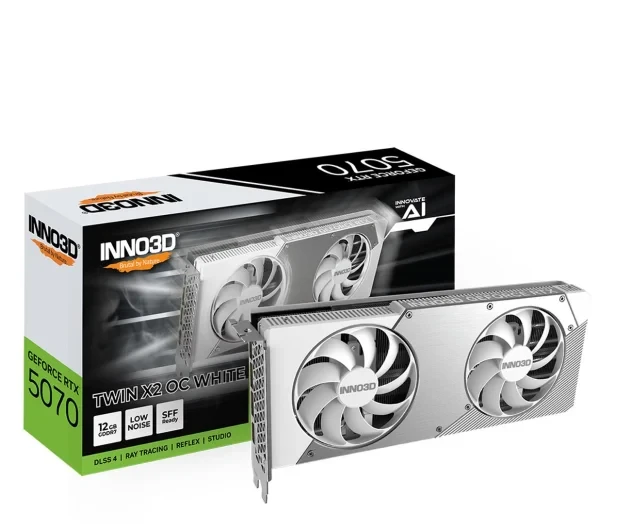 Відеокарта INNO3D GeForce RTX 5070 Twin X2 OC White 12GB GDDR7 DLSS4