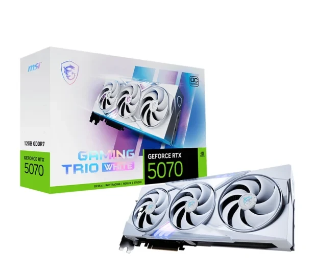 Відеокарта MSI GeForce RTX 5070 Gaming Trio OC White 12GB GDDR7 DLSS4