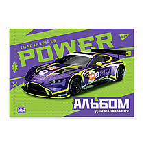 Альбом для малювання YES А4 12 аркушів/100 скоба з перфорацією Sport car 130602