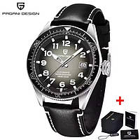 ГОДИ PAGANI DESIGN PD-1649 BLACK В СТИЛЕ TAG HEUER AUTAVIA 44MM SEIKO NH35 10ATM (WR100M) WATER PROOF