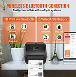 Термопринтер етикеток VEVOR 4x6 300DPI USB/Bluetooth для Amazon eBay Etsy UPS DOB, фото 6