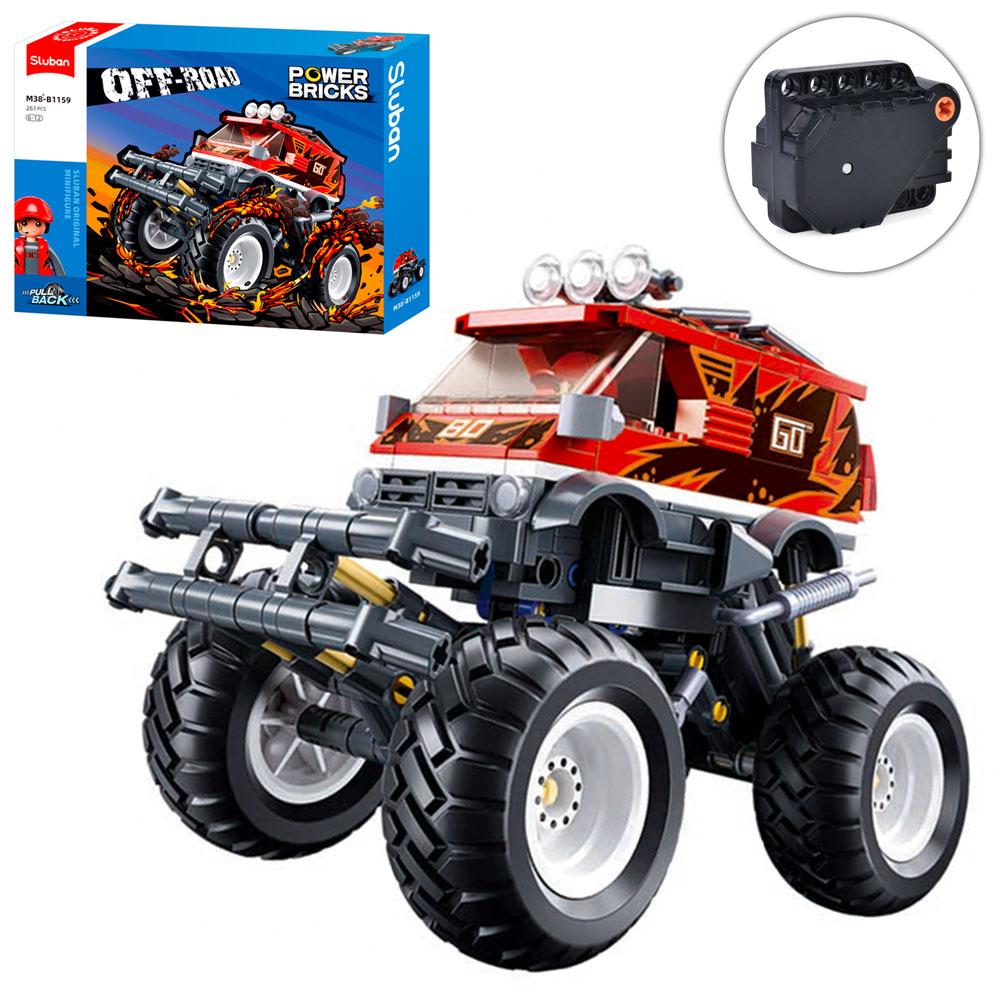 Конструктор SLUBAN M38-B1159 Позашляховик Bigfoot Red Go інерційний 261 деталь 1 фігурка