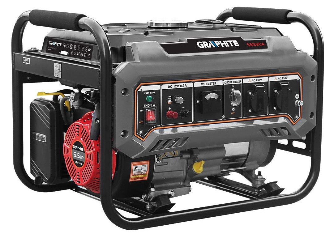 Graphite Генератор бензиновий 230В (1 фаза), 2/2.2кВт, ручний старт, AVR, 40кг, фото 1