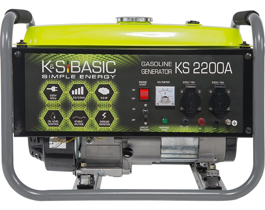 Könner & Söhnen Генератор бензиновий KSB 2200A, 230В, 2.0 кВт, ручний стартер, 33.2кг, фото 1