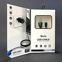 Кабель Usb Lightning 4you Merla (2.1A, silicon, чорний)