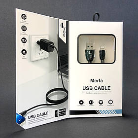 Кабель Usb Lightning 4you Merla (2.1A, silicon, чорний)