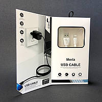 Кабель Usb Lightning 4you Merla (2.1A, silicon, білий)
