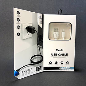 Кабель Usb Lightning 4you Merla (2.1A, silicon, білий)