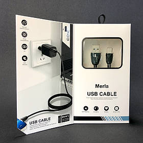 Кабель Usb Type-C 4you Merla (2.1A, silicon, чорний)