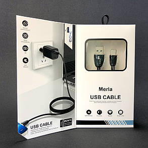 Кабель Usb Type-C 4you Merla (2.1A, silicon, чорний), фото 1