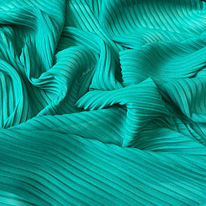 Тканина Шифон плісе однотон 150 см 75 г/м2 Бірюзовий