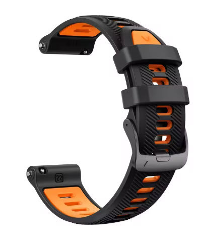 Ремінець для Garmin Forerunner 955/965/Epix Gen2-47 мм./Fenix 8-47 мм. (чорно-помаранчевий), фото 1