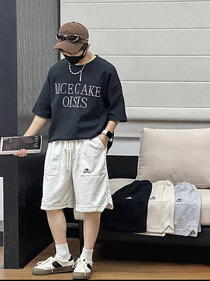 Шорти Lemon baggi для хлопчика 8-13 років Баггі широкі, 140, світло-сірий