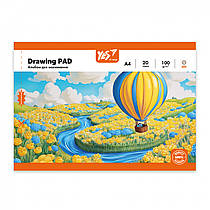 Альбом для малювання YES А4 20 аркушів/100 скоба з перфорацією O'range Line 130607