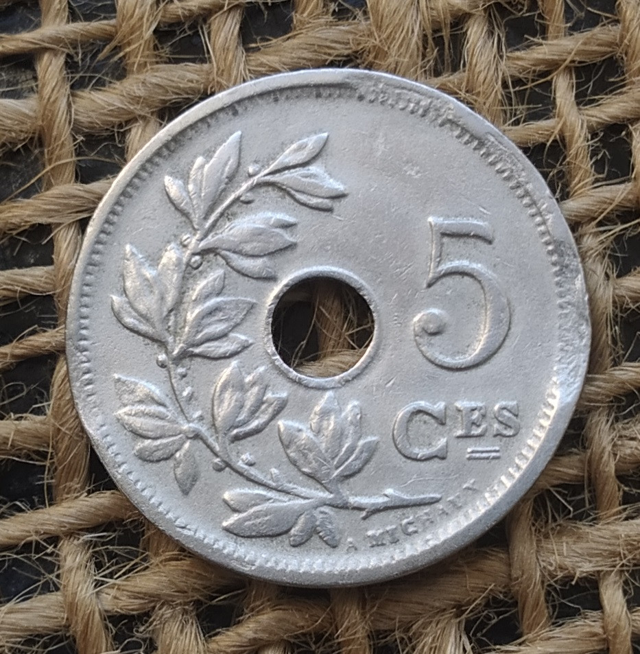 5 сантимiв 1925 року. Бельгiя