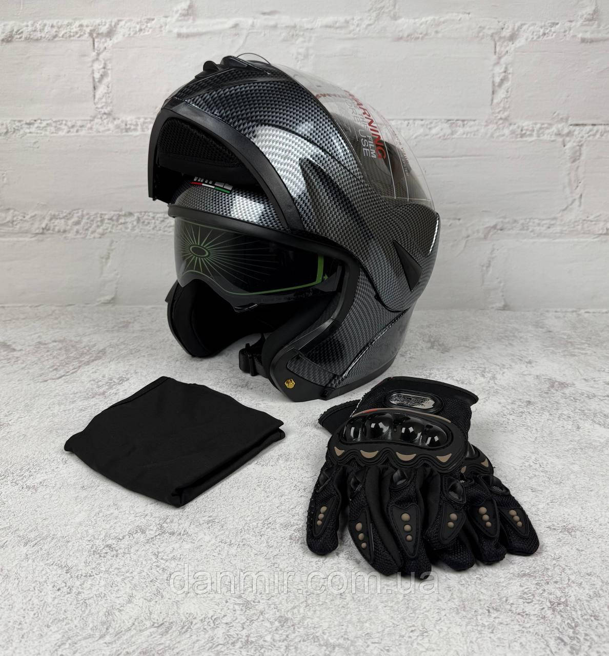 Шолом мотоциклетний VIRTUE Black ModularТ701S (Flip-Up) DOT, фото 1