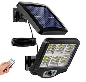 Вуличний ліхтар на сонячній батареї з пультом, датчиком руху, 3 режими роботи