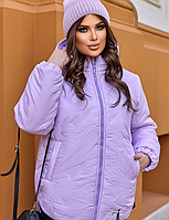 Крута тепла жіноча куртка з плащової тканини в розмірах 48-50,52-54,56-58,60-62