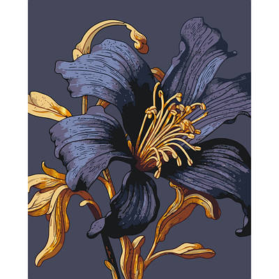 Картина за номерами 40х50 см. Таємнича лілія з фарбами металік AC13151