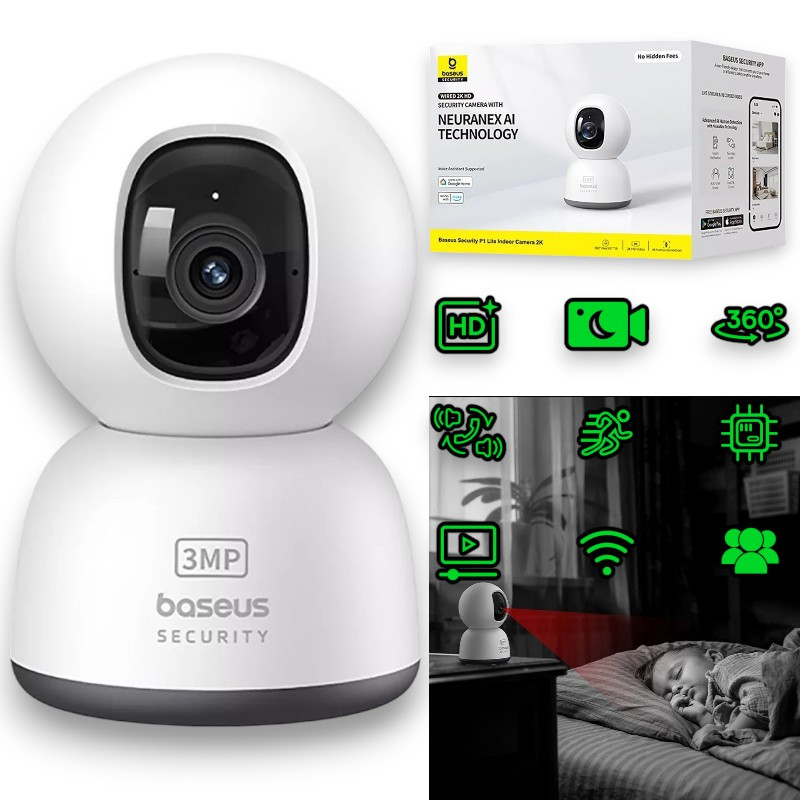Смарт Камера Smart camera Baseus P1 Lite S0TV022132 Wi-Fi 2K камера відеоспостереження в дитячу кімнату