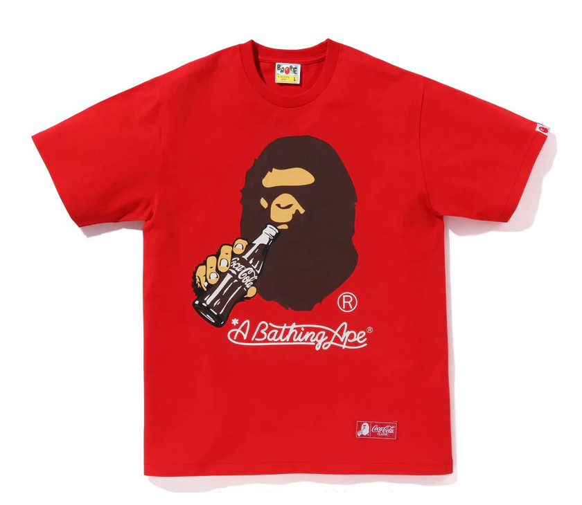 Футболка Bape x Coca-Cola A Bathing Ape Red T-Shirt - FA1160A1