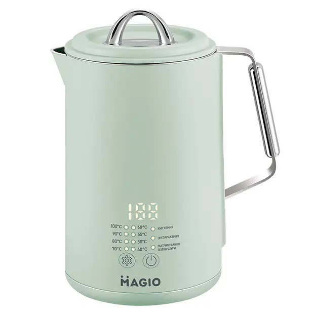 Електрочайник Magio MG-515, 1.5 л, 1500 Вт, з подвійними стінками та регулюванням температури