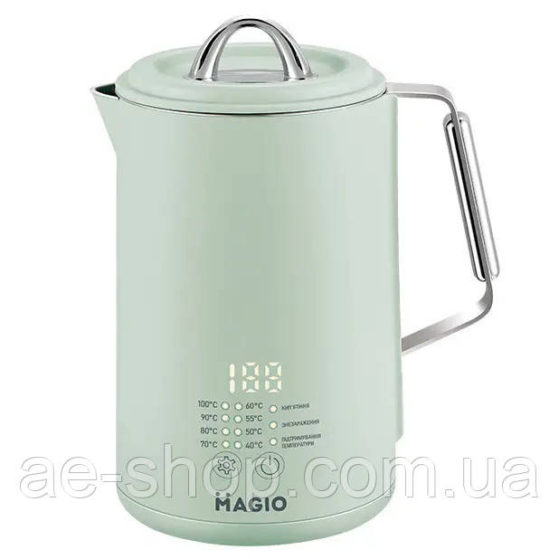 Електрочайник Magio MG-515, 1.5 л, 1500 Вт, з подвійними стінками та регулюванням температури