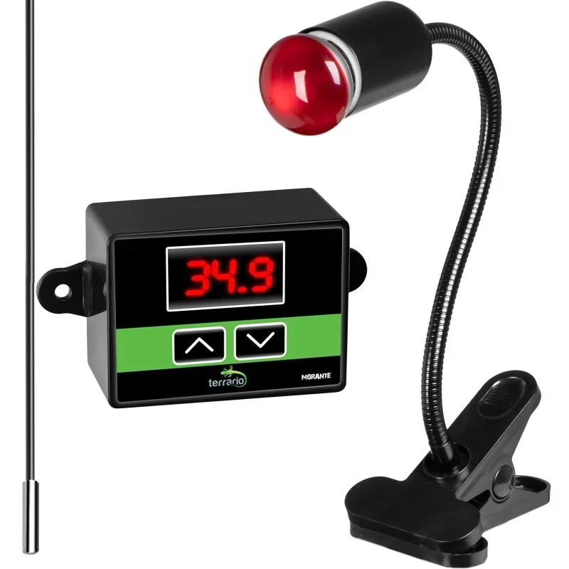 Світильник довгий з затискної ручкою і термостатом Terrario Long ReptiSun Temperature Control 200W