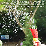 Генератор мильних бульбашок, акумуляторний пістолет для мильних бульбашок для дітей з підсвічуванням помаранчевий, фото 2