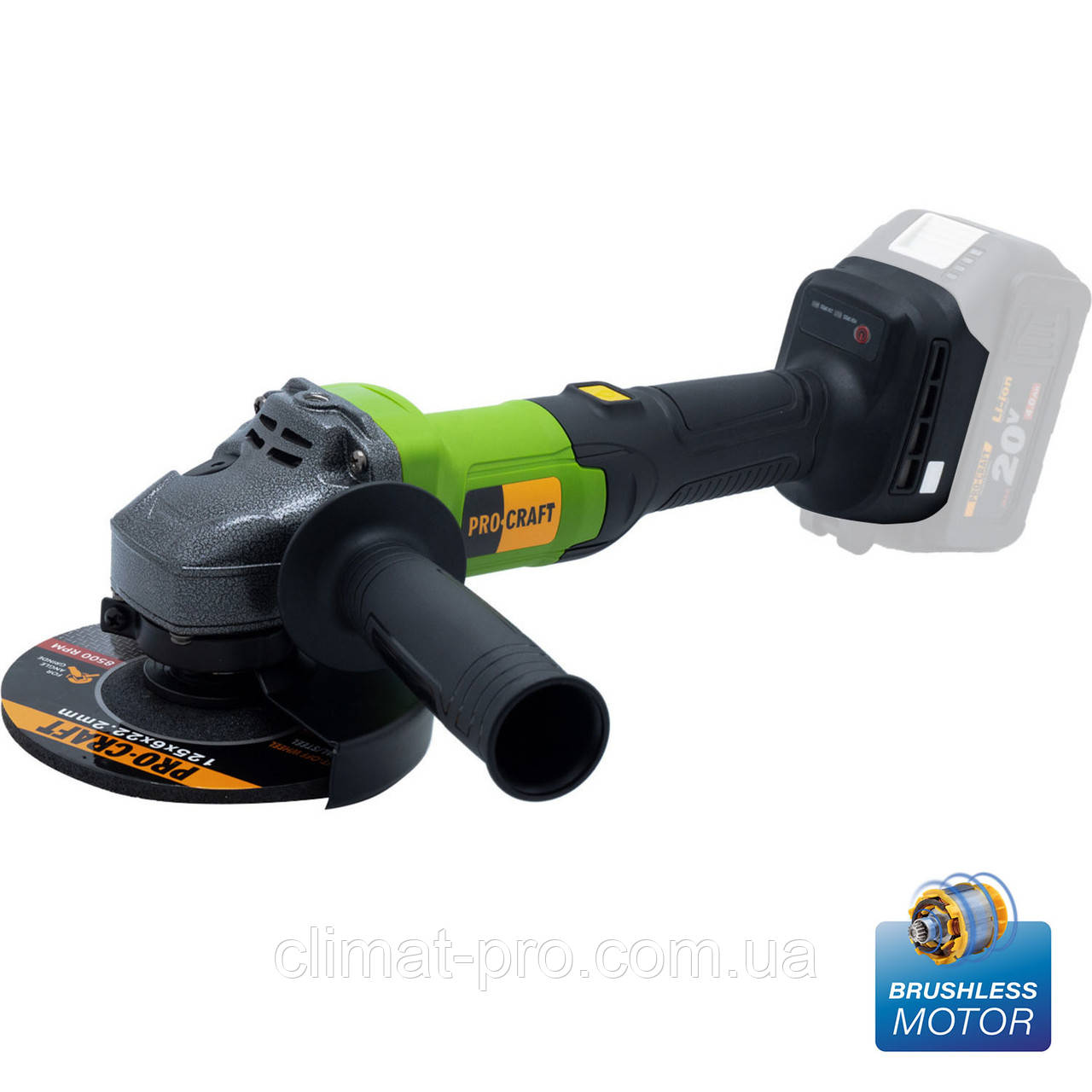 Акумуляторна болгарка Procraft PGA20(без акб та зп), фото 1